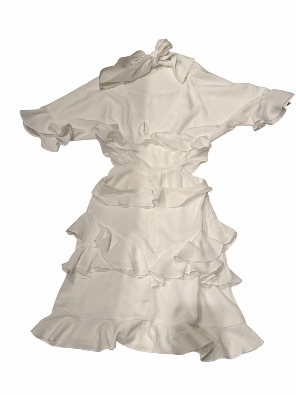 Storia White Ruffle Open-Back Mini Dress - Picture 3 of 10